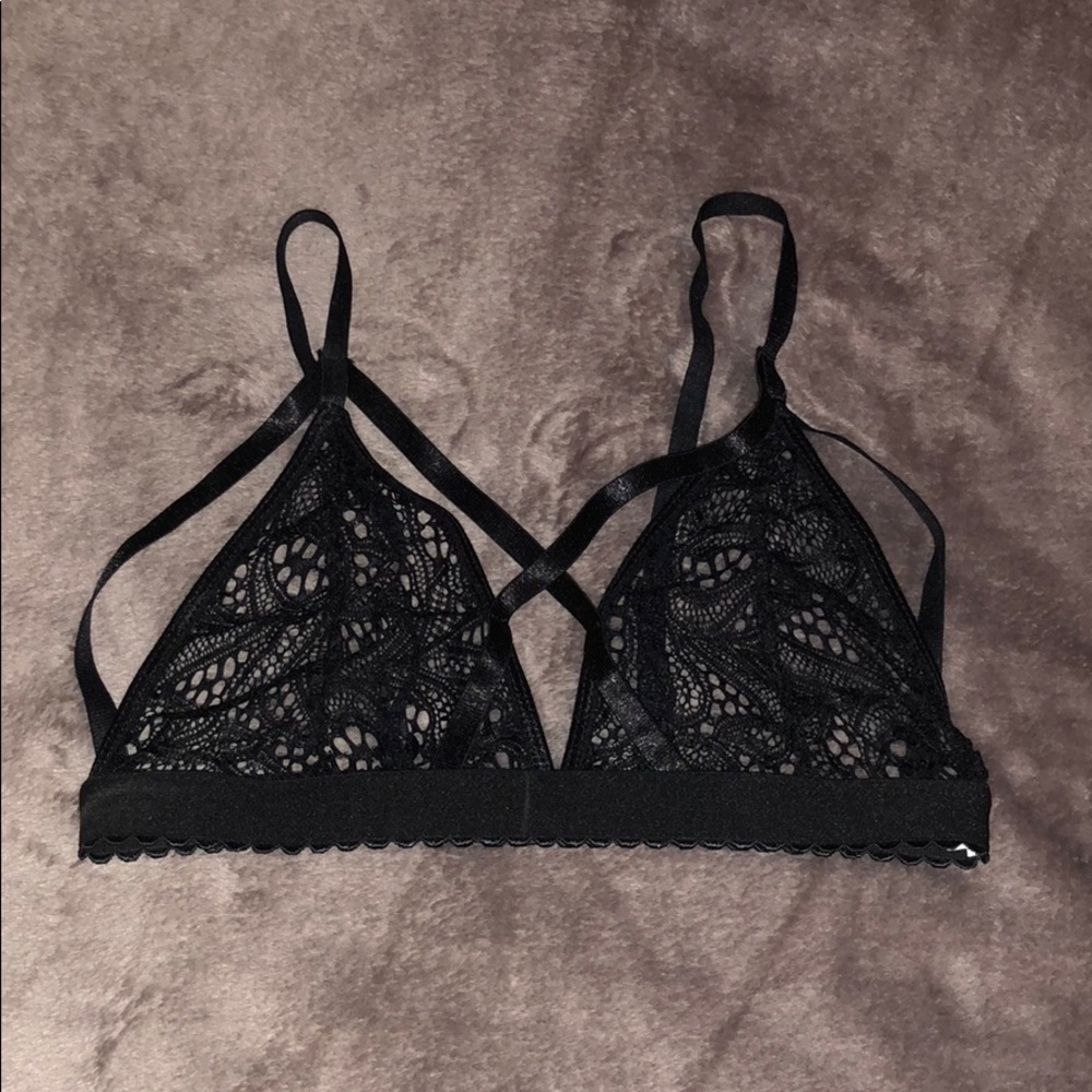 Black Lace Strappy Bra